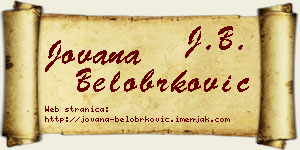 Jovana Belobrković vizit kartica